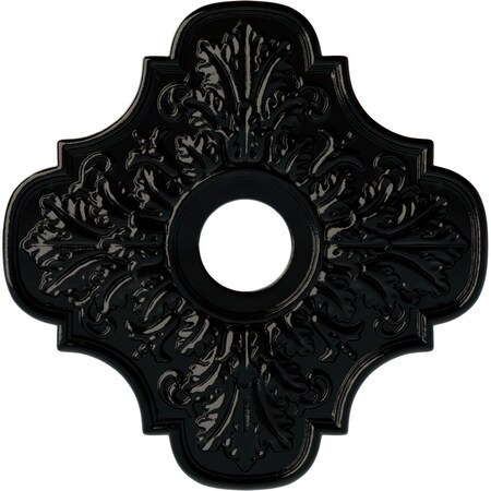 Ekena Millwork Peralta Ceiling Medallion (Fits Canopies up to 4 5/8"), 17 3/4"OD x 3 1/8"ID x 1"P, Black Pearl CM17PEBPS